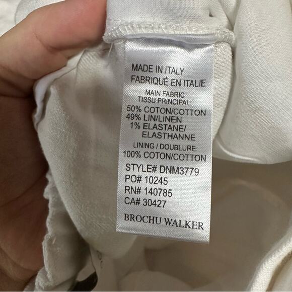 Brochu Walker Linen Blend White Relaxed Fit Pants Size XS - Picture 8 of 8